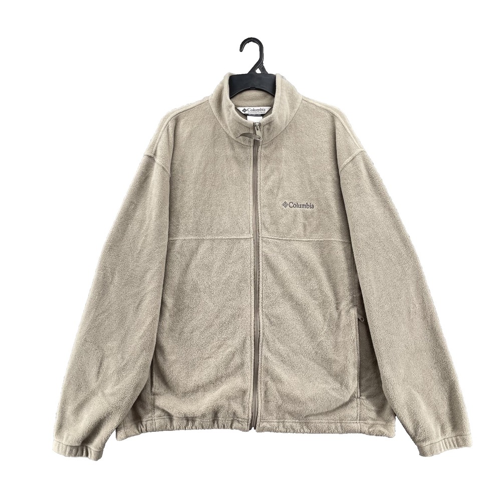 Columbia Jacket Men's XL Beige Fleece Sweater Outdoor Gorpcore Cabin Camp Travel